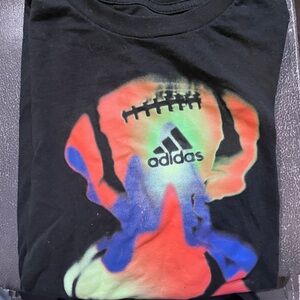 Adidas Black Tee with Multicolor Graphic